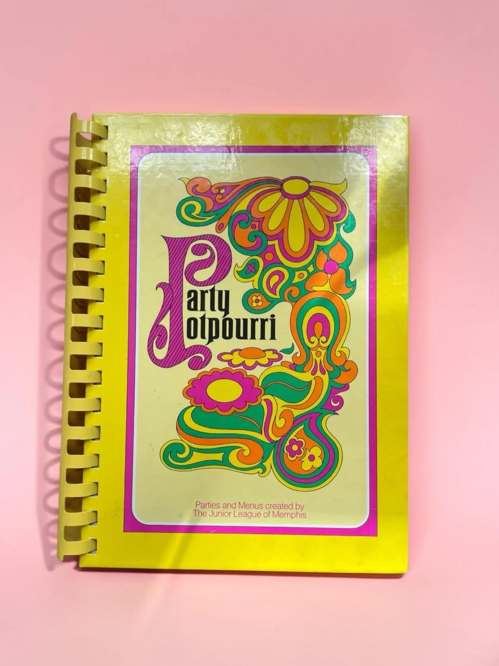 Vintage 1971 Party Potpourri Junior League Memphis Southern Cookbook Psychedelic